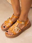 Σανδάλια flatforms δερμάτινα gladiator TFP - Ταμπά - thefashionproject.gr - TFP
