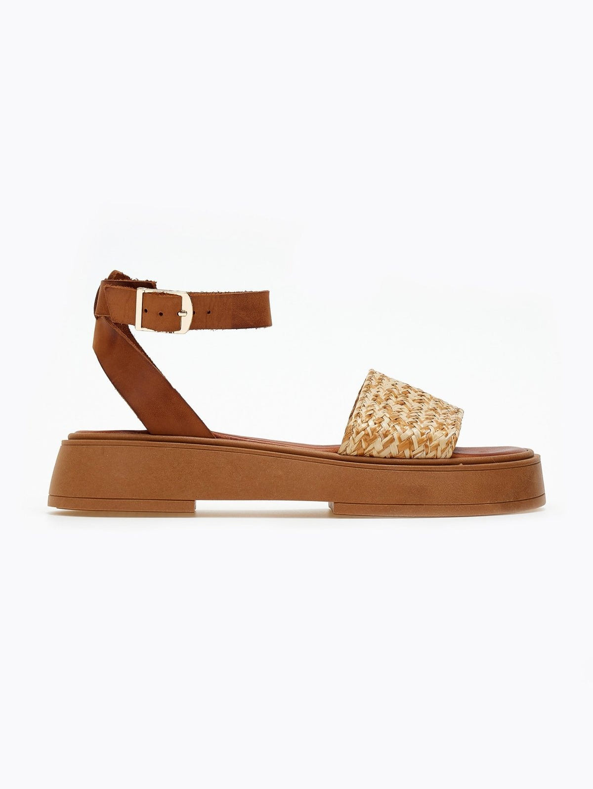 Σανδάλια flatforms δερμάτινα Iris Sandals - Φυσικό - thefashionproject.gr - IRIS