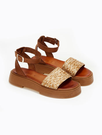 Σανδάλια flatforms δερμάτινα Iris Sandals - Φυσικό - thefashionproject.gr - IRIS