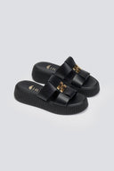 Σανδάλια flatforms δερμάτινα Iris Sandals - Μαύρο - thefashionproject.gr - IRIS