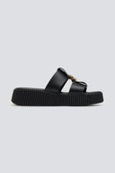 Σανδάλια flatforms δερμάτινα Iris Sandals - Μαύρο - thefashionproject.gr - IRIS