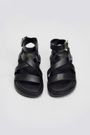 Σανδάλια flatforms δερμάτινα Iris Sandals - Μαύρο - thefashionproject.gr - IRIS