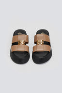 Σανδάλια flatforms δερμάτινα Iris Sandals - Mocha - thefashionproject.gr - IRIS