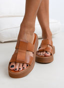Σανδάλια flatforms δερμάτινα Iris Sandals - Ταμπά - thefashionproject.gr - IRIS