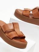 Σανδάλια flatforms δερμάτινα Iris Sandals - Ταμπά - thefashionproject.gr - IRIS