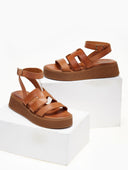 Σανδάλια flatforms δερμάτινα Iris Sandals - Ταμπά - thefashionproject.gr - IRIS