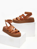 Σανδάλια flatforms δερμάτινα Iris Sandals - Ταμπά - thefashionproject.gr - IRIS