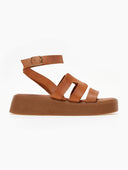 Σανδάλια flatforms δερμάτινα Iris Sandals - Ταμπά - thefashionproject.gr - IRIS