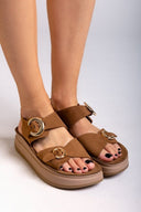 Σανδάλια flatforms δερμάτινα JUNIA FANTASY SANDALS - Mocha - thefashionproject.gr - FANTASY SANDALS
