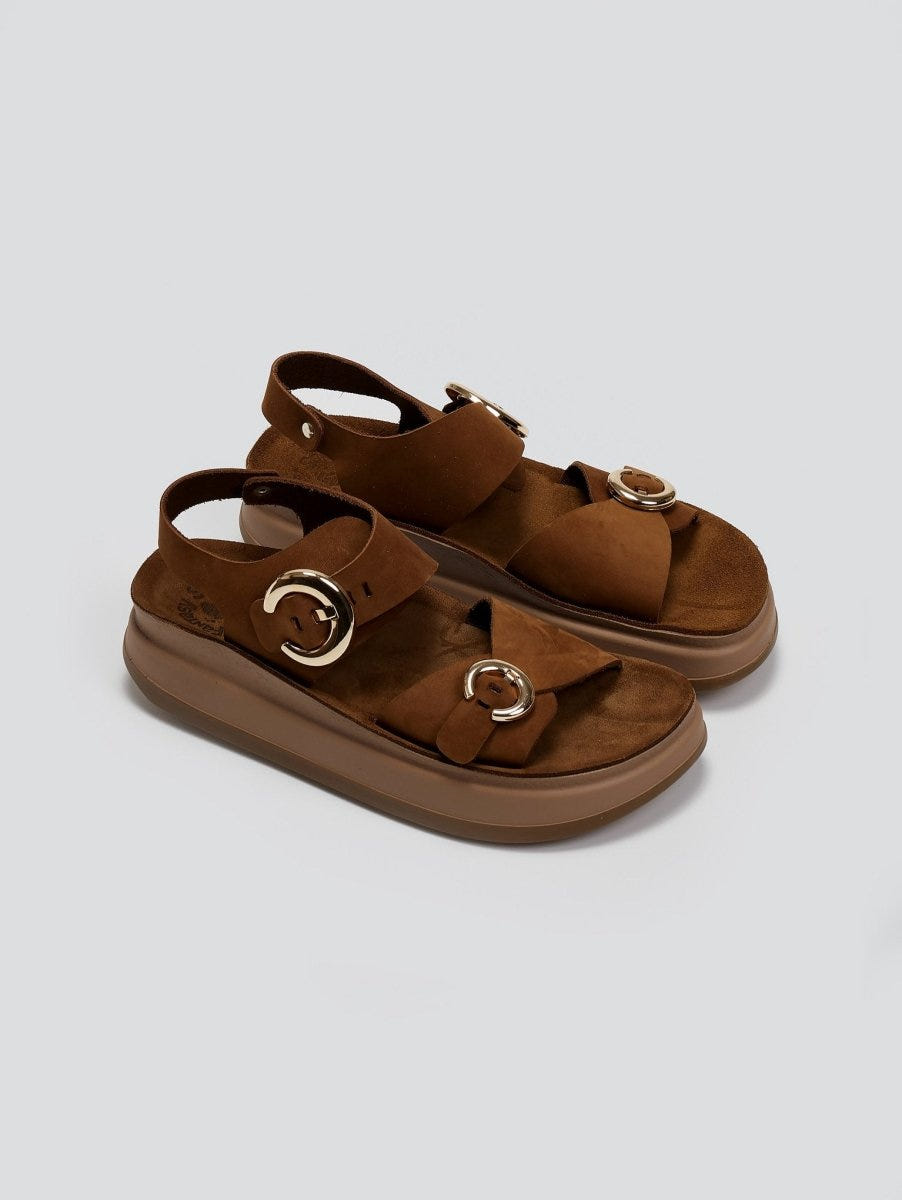 Σανδάλια flatforms δερμάτινα JUNIA FANTASY SANDALS - Mocha - thefashionproject.gr - FANTASY SANDALS