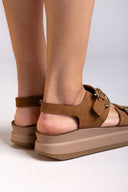 Σανδάλια flatforms δερμάτινα JUNIA FANTASY SANDALS - Mocha - thefashionproject.gr - FANTASY SANDALS
