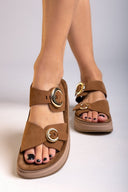 Σανδάλια flatforms δερμάτινα JUNIA FANTASY SANDALS - Mocha - thefashionproject.gr - FANTASY SANDALS