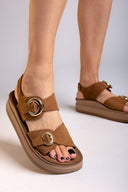 Σανδάλια flatforms δερμάτινα JUNIA FANTASY SANDALS - Mocha - thefashionproject.gr - FANTASY SANDALS