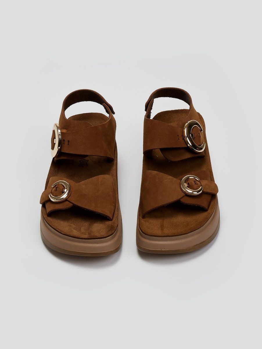 Σανδάλια flatforms δερμάτινα JUNIA FANTASY SANDALS - Mocha - thefashionproject.gr - FANTASY SANDALS