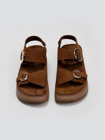 Σανδάλια flatforms δερμάτινα JUNIA FANTASY SANDALS - Mocha - thefashionproject.gr - FANTASY SANDALS