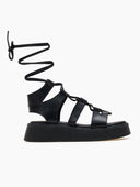 Σανδάλια flatforms δερμάτινα lace up Ragazza 01230