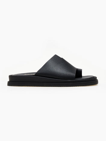 Σανδάλια flatforms δερμάτινα με δάκτυλο Estil - Μαύρο - thefashionproject.gr - Estil