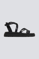 Σανδάλια flatforms δερμάτινα με δάκτυλο Tfp - Μαύρο - thefashionproject.gr - TFP