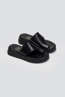 Σανδάλια flatforms δερμάτινα με δάκτυλο Tfp - Μαύρο - thefashionproject.gr - TFP