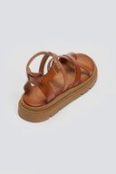 Σανδάλια flatforms δερμάτινα με δάκτυλο Tfp - Ταμπά - thefashionproject.gr - TFP