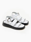 Σανδάλια flatforms δερμάτινα με δύο φάσες tfp - Λευκό - thefashionproject.gr - TFP