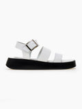 Σανδάλια flatforms δερμάτινα με δύο φάσες tfp - Λευκό - thefashionproject.gr - TFP