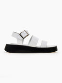 Σανδάλια flatforms δερμάτινα με δύο φάσες tfp - Λευκό - thefashionproject.gr - TFP