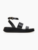 Σανδάλια flatforms δερμάτινα με δύο φάσες tfp - Μαύρο - thefashionproject.gr - TFP