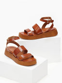 Σανδάλια flatforms δερμάτινα με δύο φάσες tfp - Ταμπά - thefashionproject.gr - TFP
