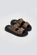 Σανδάλια flatforms δερμάτινα με έντονους τοκάδες Tfp - Τάουπε - thefashionproject.gr - TFP