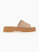 Σανδάλια flatforms δερμάτινα με φαρδιά φάσα Iris Sandals - Μπεζ - thefashionproject.gr - IRIS