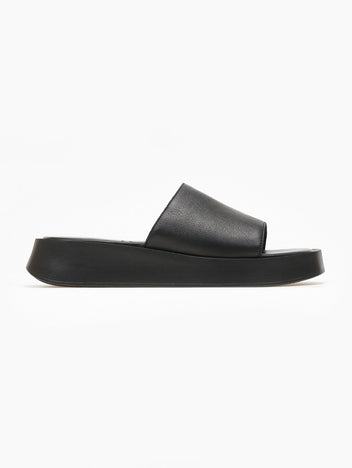 Σανδάλια flatforms δερμάτινα με φαρδιά φάσα tfp - Μαύρο - thefashionproject.gr - TFP