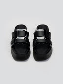 Σανδάλια flatforms δερμάτινα με λουστρίνι φάσα Estil - Μαύρο - thefashionproject.gr - Estil