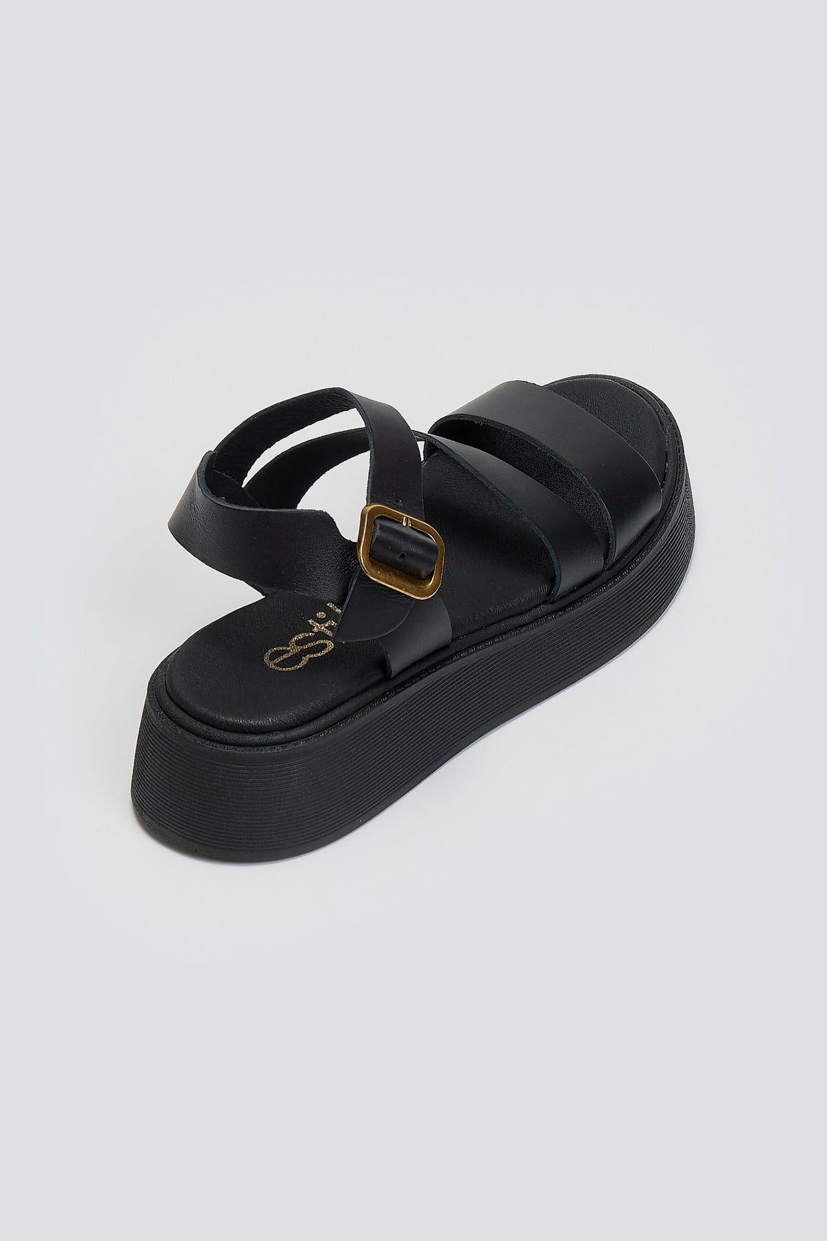 Σανδάλια flatforms δερμάτινα με μπαρέτα Estil