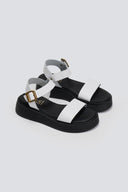 Σανδάλια flatforms δερμάτινα με μπαρέτα Estil - Λευκό - thefashionproject.gr - Estil