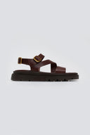 Σανδάλια flatforms δερμάτινα με μπαρέτα Tfp - Καφέ - thefashionproject.gr - TFP