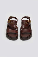 Σανδάλια flatforms δερμάτινα με μπαρέτα Tfp - Καφέ - thefashionproject.gr - TFP