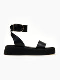Σανδάλια flatforms δερμάτινα με μπαρέτα TFP - Μαύρο - thefashionproject.gr - TFP