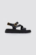 Σανδάλια flatforms δερμάτινα με μπαρέτα Tfp - Μαύρο - thefashionproject.gr - TFP