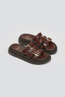 Σανδάλια flatforms δερμάτινα με περαστές φάσες Tfp