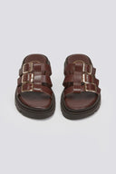 Σανδάλια flatforms δερμάτινα με περαστές φάσες Tfp