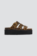 Σανδάλια flatforms δερμάτινα με print ΑΤΕΝΕΟ - Leopard - thefashionproject.gr - ATENEO