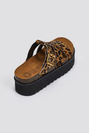Σανδάλια flatforms δερμάτινα με print ΑΤΕΝΕΟ - Leopard - thefashionproject.gr - ATENEO