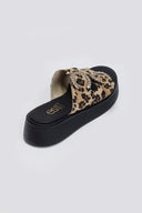 Σανδάλια flatforms δερμάτινα με print Estil - Leopard - thefashionproject.gr - Estil