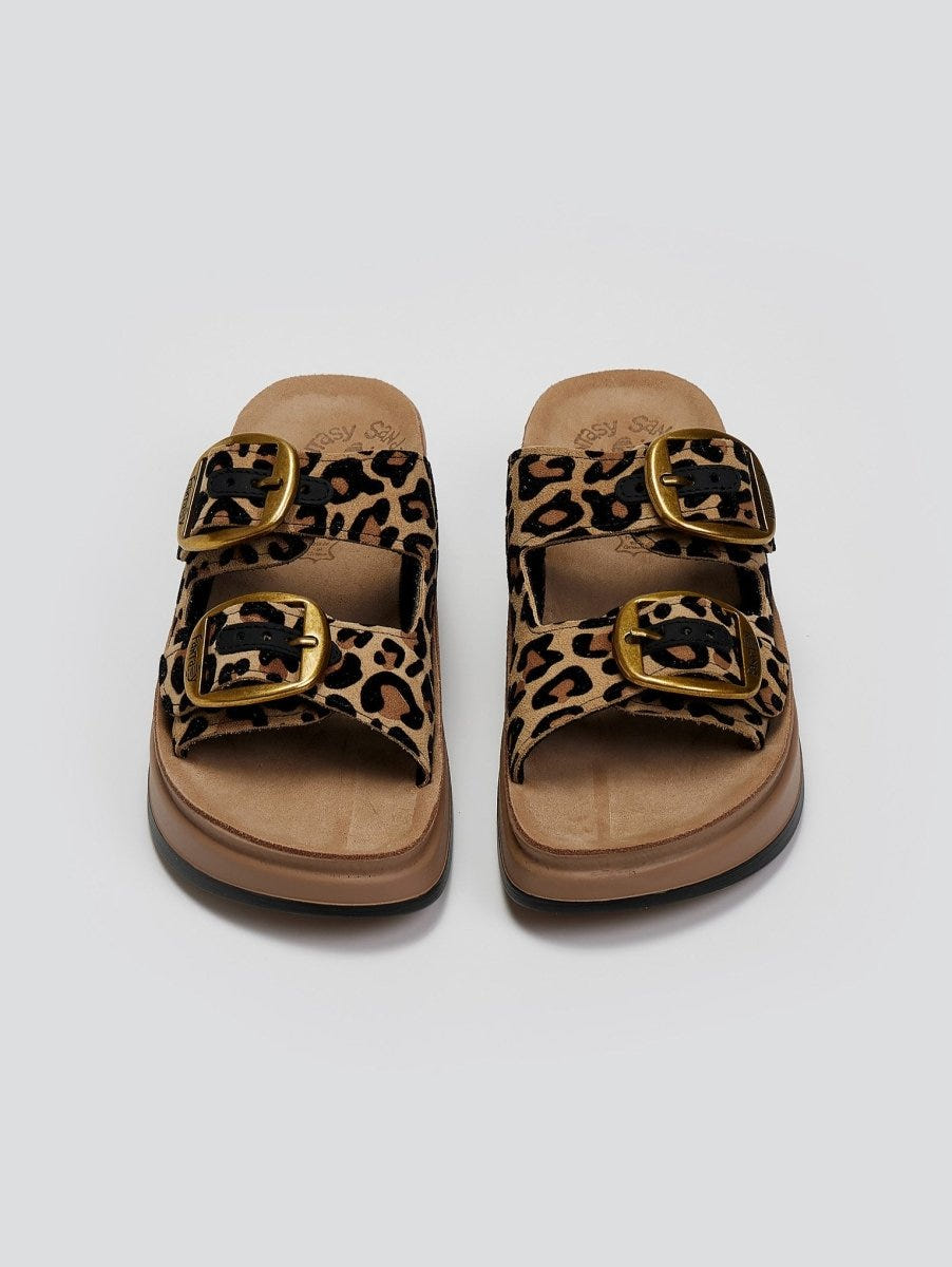 Σανδάλια flatforms δερμάτινα με print ZEFI FANTASY SANDALS - Leopard - thefashionproject.gr - FANTASY SANDALS