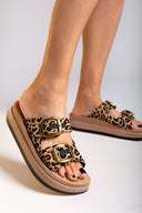 Σανδάλια flatforms δερμάτινα με print ZEFI FANTASY SANDALS - Leopard - thefashionproject.gr - FANTASY SANDALS