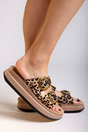 Σανδάλια flatforms δερμάτινα με print ZEFI FANTASY SANDALS - Leopard - thefashionproject.gr - FANTASY SANDALS