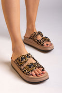 Σανδάλια flatforms δερμάτινα με print ZEFI FANTASY SANDALS - Leopard - thefashionproject.gr - FANTASY SANDALS