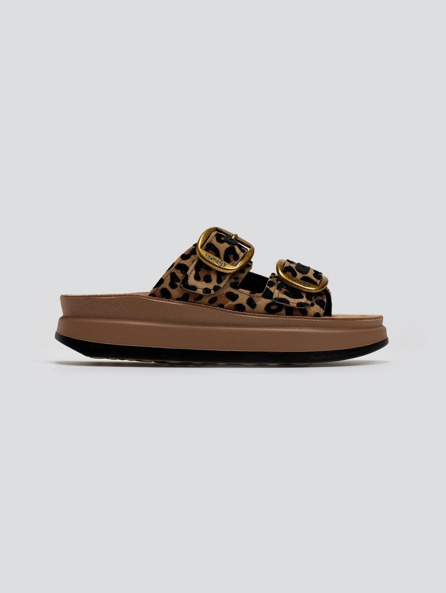 Σανδάλια flatforms δερμάτινα με print ZEFI FANTASY SANDALS - Leopard - thefashionproject.gr - FANTASY SANDALS