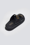 Σανδάλια flatforms δερμάτινα με τοκάδες Estil - Μαύρο - thefashionproject.gr - Estil